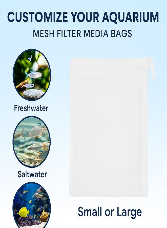 VAYINATO® 1Kg Filter Media Bags 5 Pcs (White) - Aquarium Mesh Nylon Filter Media Net Bags with Plastic Zipper | Reusable & Washable Filter Bags for Activated Carbon, Bio Balls, Ceramic Rings - Image 4